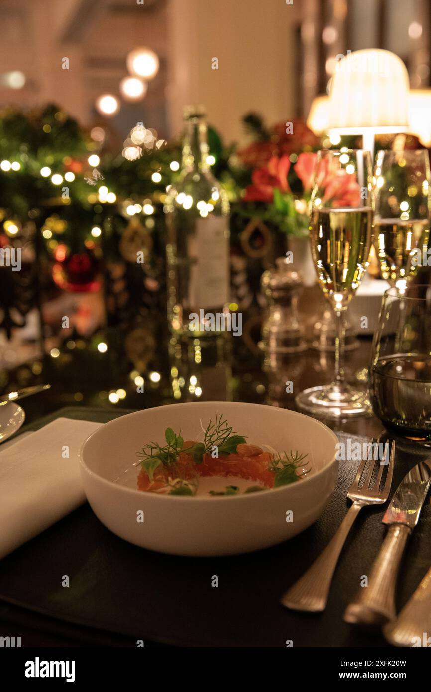 London celebrating Christmas with markets, amazing hotels and street photography. Lot of food , drinks and beautiful royal interior Stock Photo
