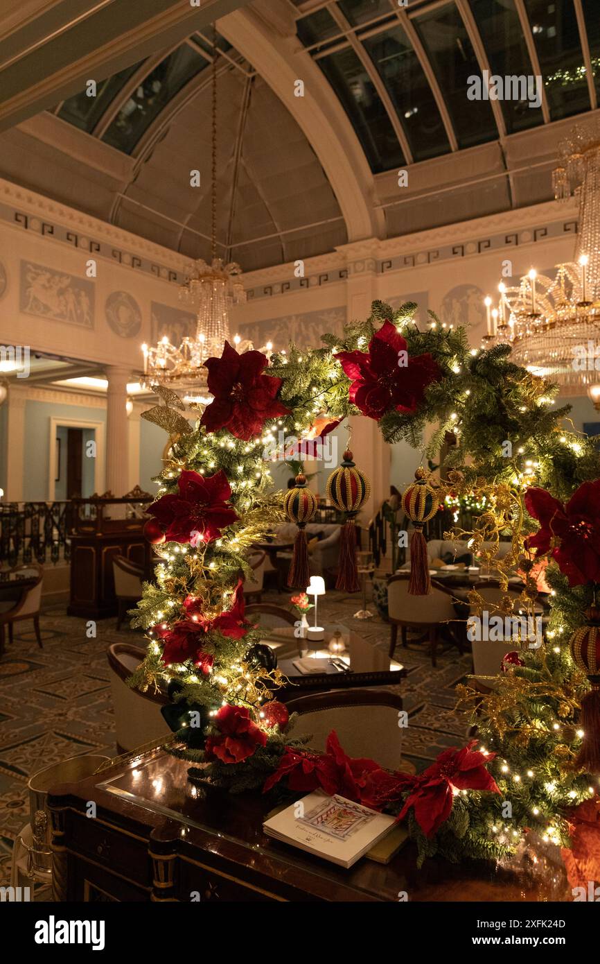 London celebrating Christmas with markets, amazing hotels and street photography. Lot of food , drinks and beautiful royal interior Stock Photo