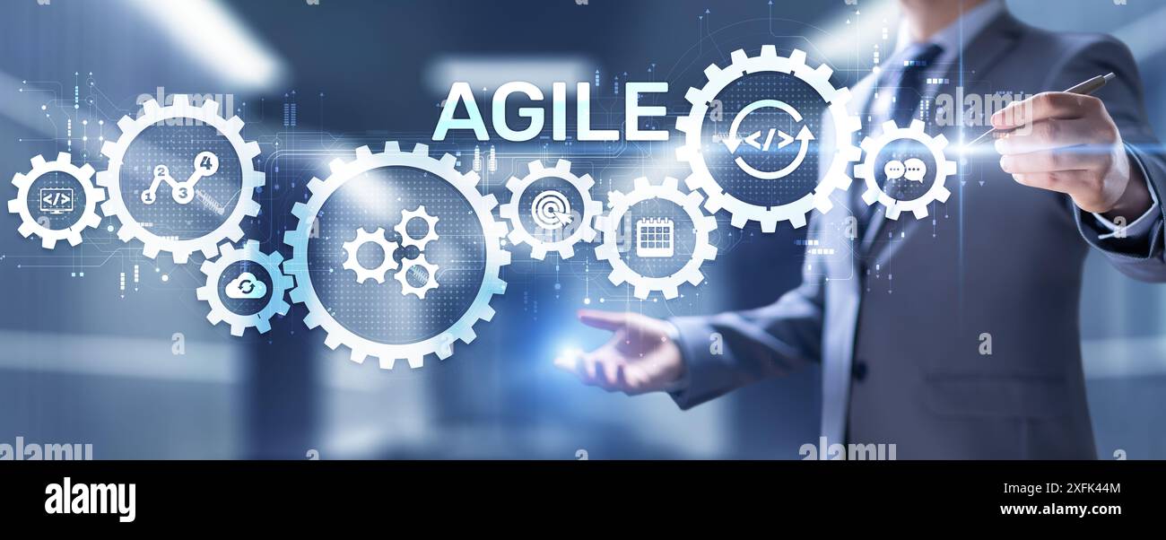Agile flexible software development technique. Technology concept. Stock Photo