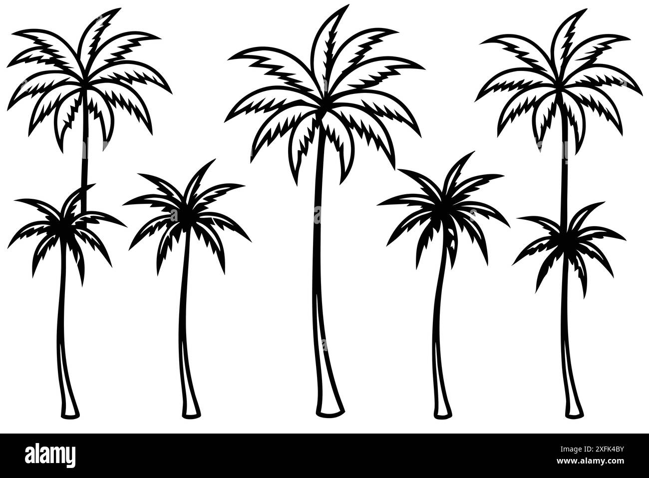 Palm Tree Stunning Line Art Illustration Ideas Collection Stock Vector