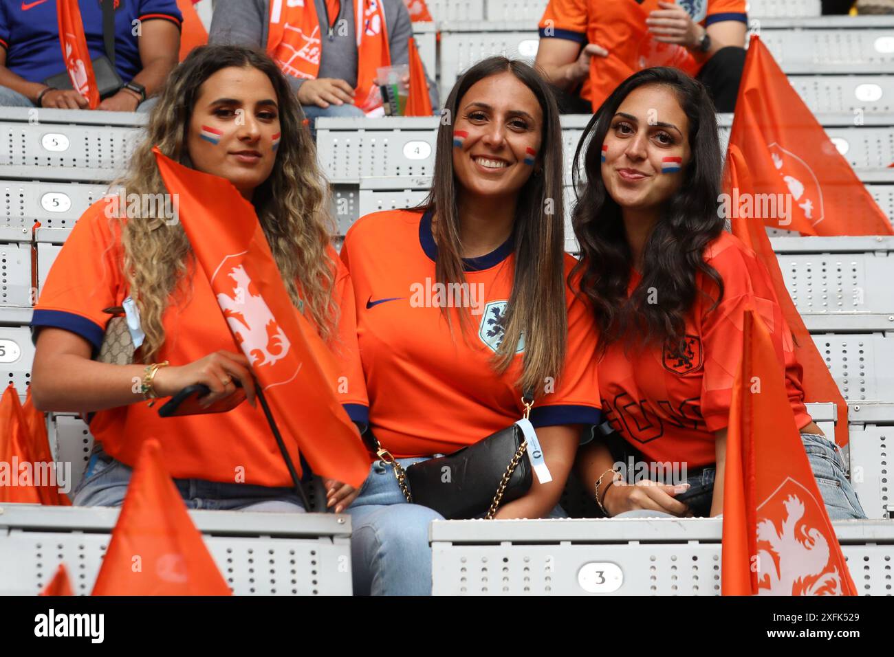 Munich, Germany. 02nd July, 2024. Dutch fans during the UEFA Euro 2024 ...