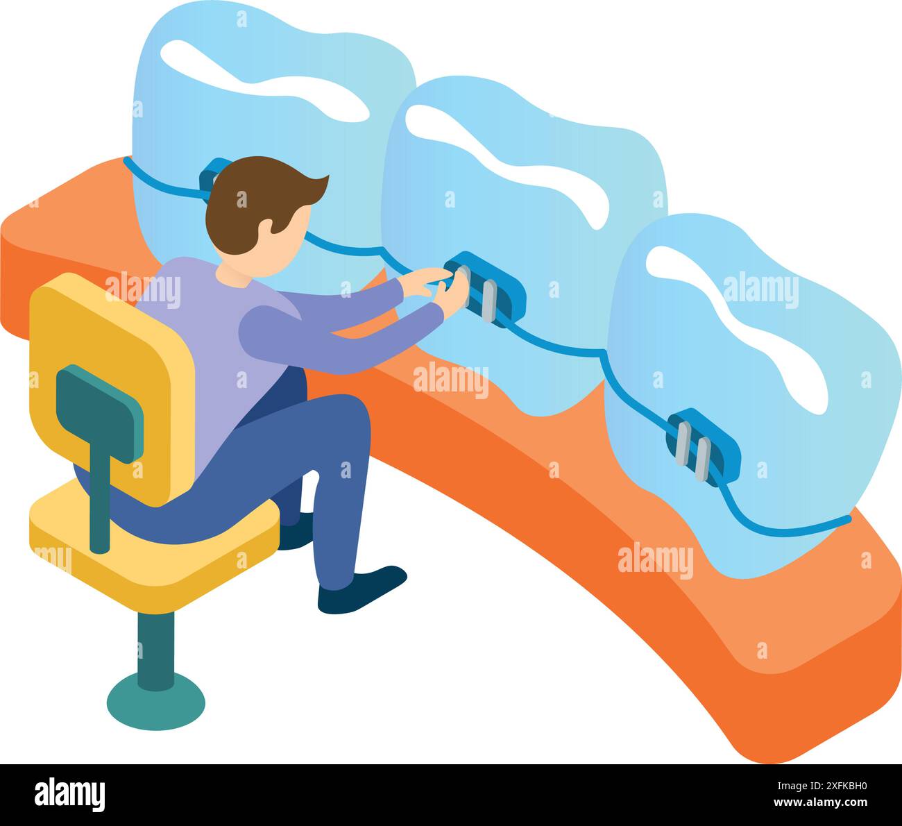 Tooth Braces - Dental concept on a transparent background, isometric ...