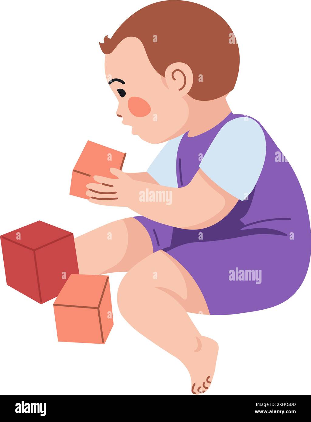 Baby Playing With Blocks vector Stock Vector Image & Art - Alamy