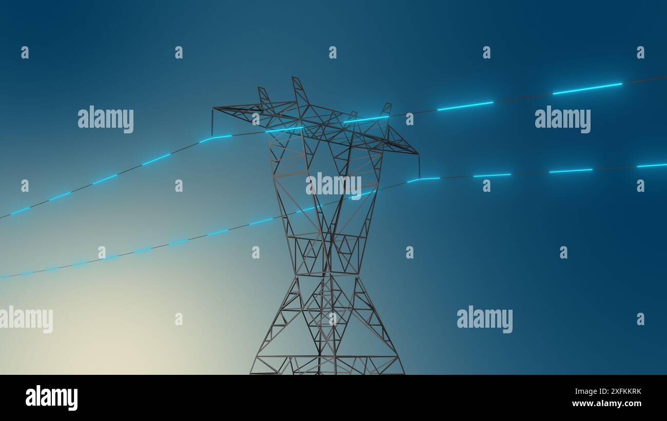 High Voltage Lines Used To Transmit Electricity Stock Photo Alamy