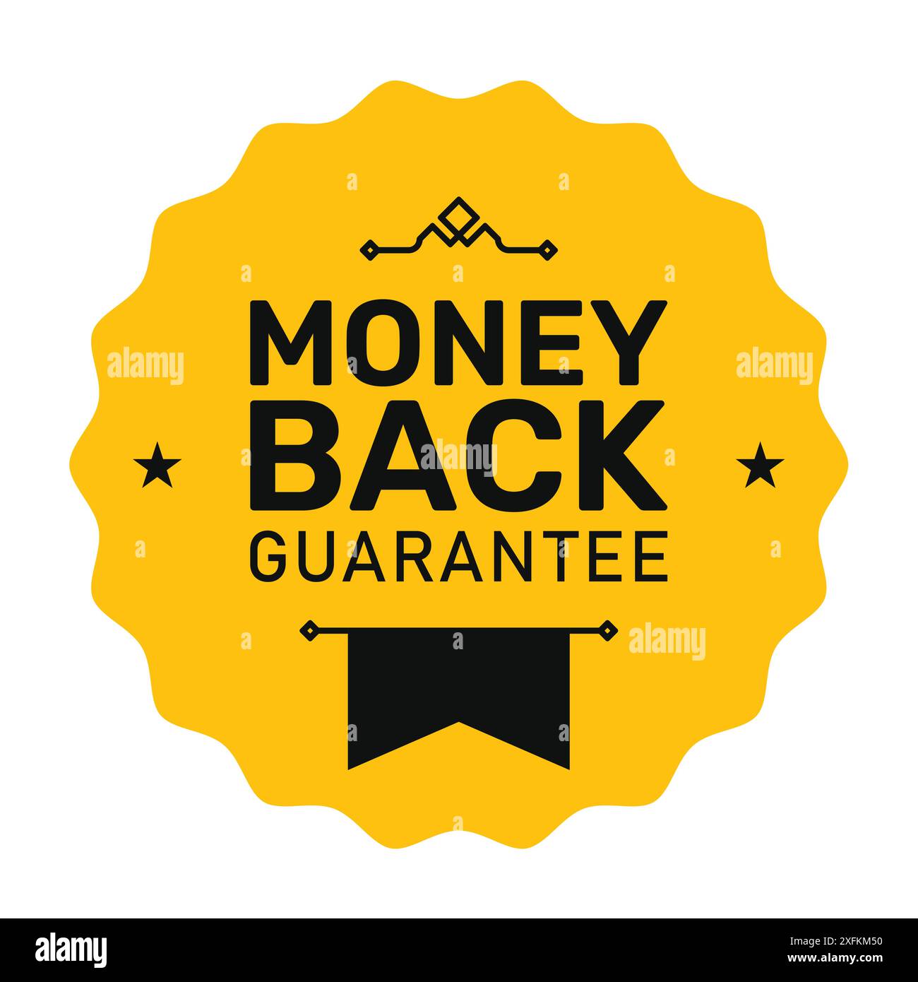 Money back guarantee badge, website golden label, refund warranty