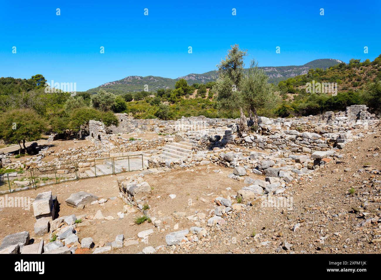 Kaunos ancient city. Kaunos is located near Dalyan town in Mugla Province, Turkey. Stock Photo