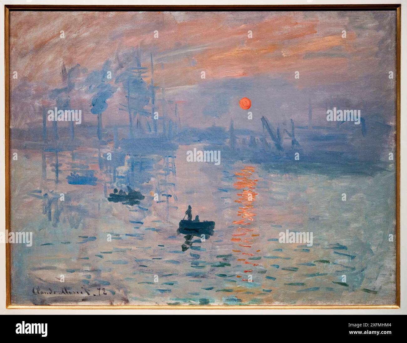 Claude Monet (1840-1926), Impression, soleil levant, 1872, Exhibition at the museum, Paris 1874 Inventing impressionism, Musée d'Orsay, Paris, France. Stock Photo