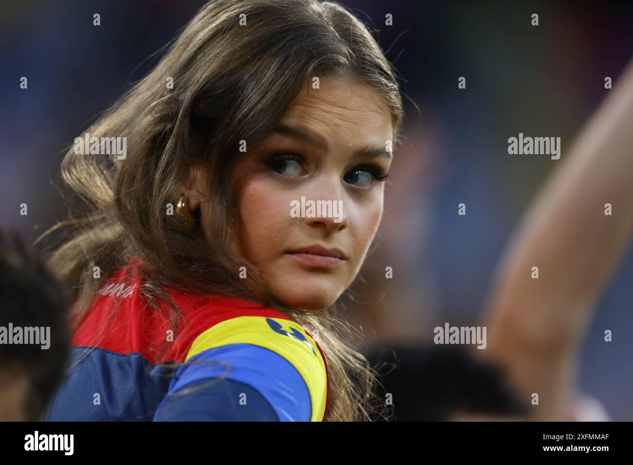 Munich, Germany. 02nd July, 2024. A romanian fan looks sad as her team