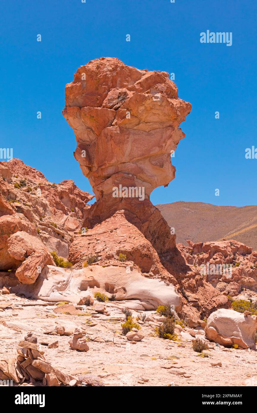 Rock formation called Copa del Mundo (World Cup), Bolivia. December 2016. Stock Photo