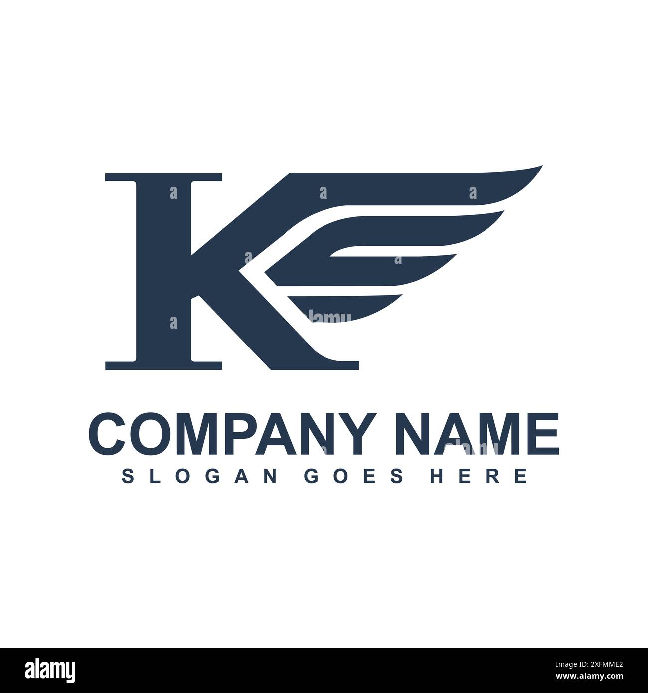 Letter K Wings Logo Design Vector Stock Vector