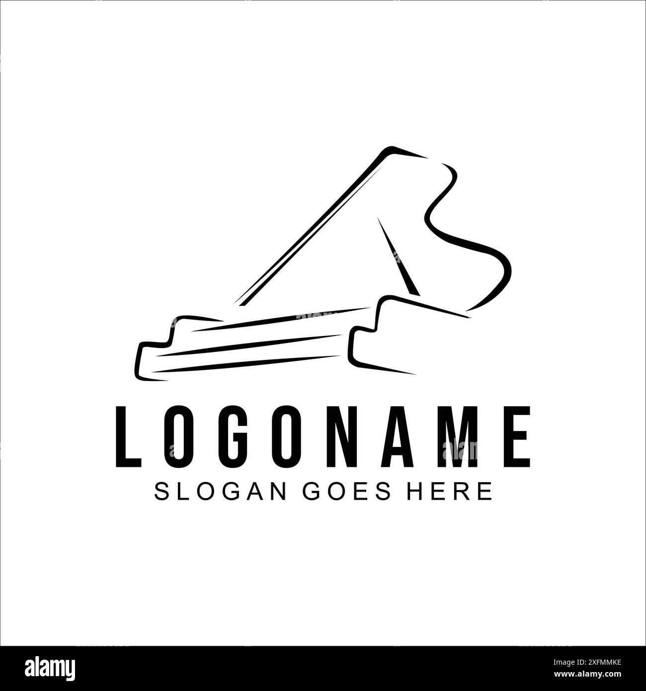 Piano Logo Design Music on white background Stock Vector Image & Art ...
