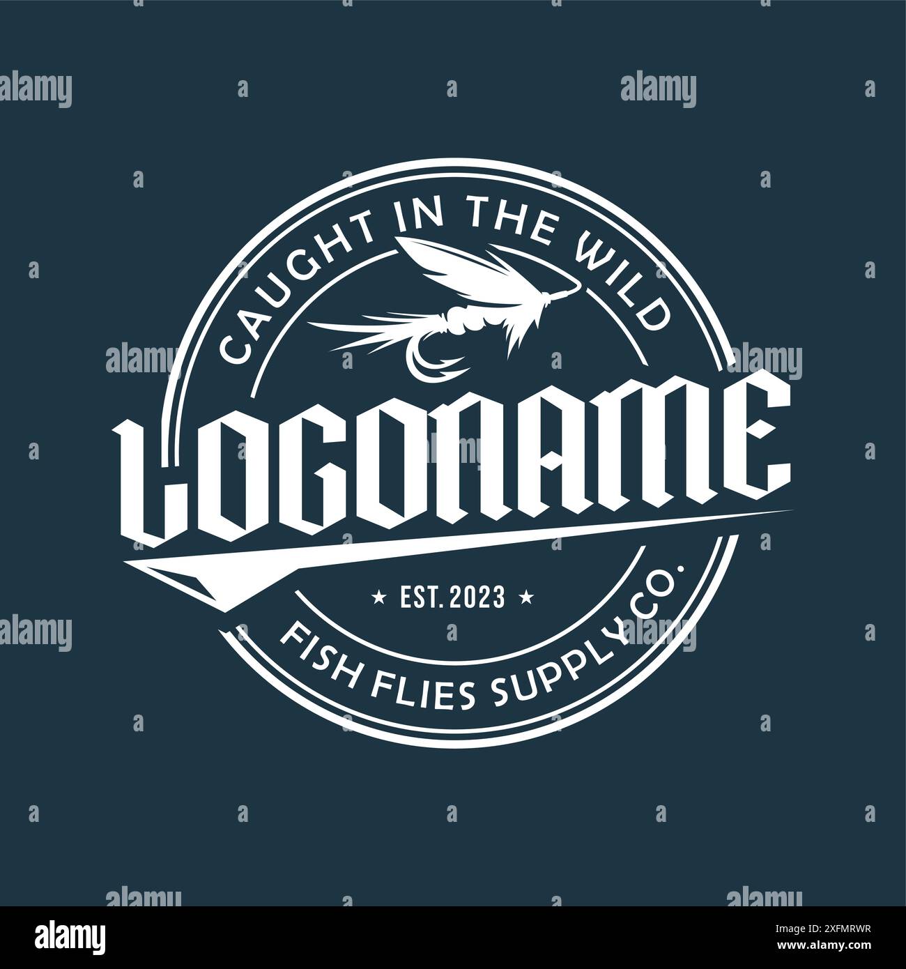 fishing club logo design vector Stock Vector