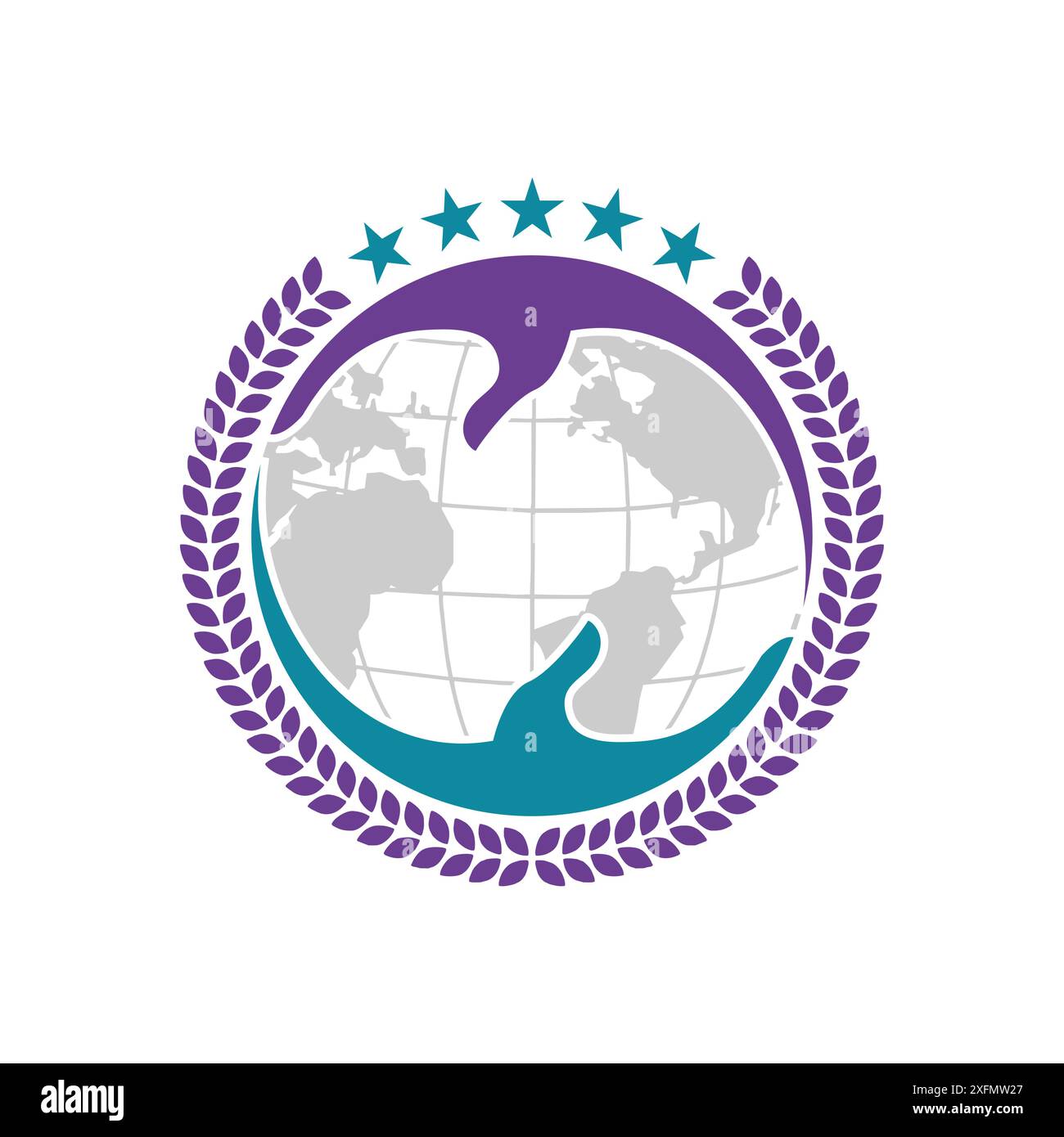 world hands vector logo design Stock Vector
