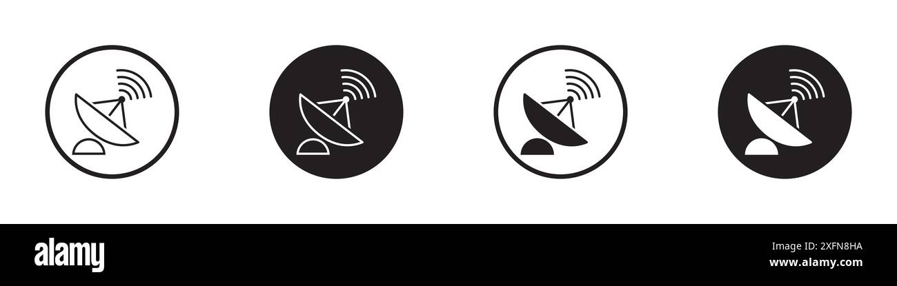 Antenna or satellite dish icon set. Vector illustration Stock Vector