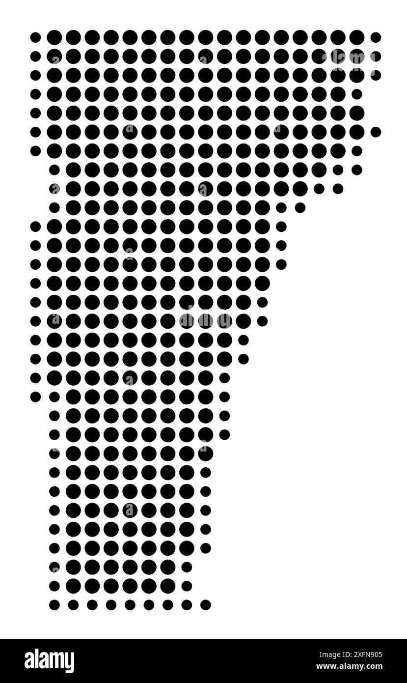 Symbol Map of the State Vermont - Symbol Map Of The State Vermont United States Of America Showing The State With A Pattern Of Black Circles 2XFN905 