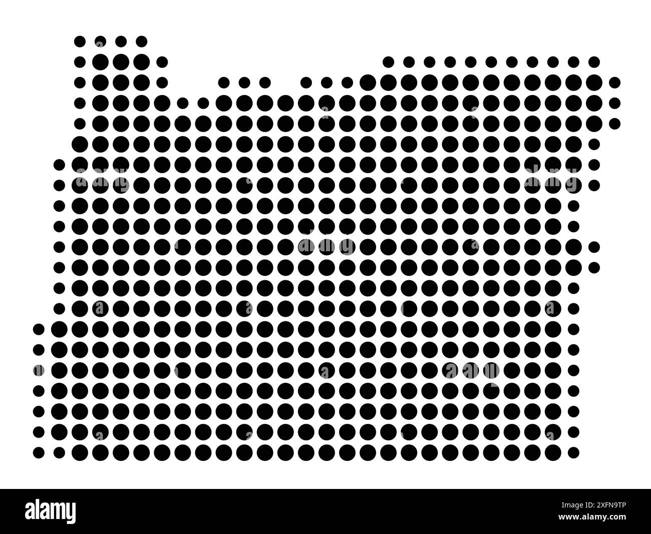 Symbol Map of the State Oregon (United States of America) showing the