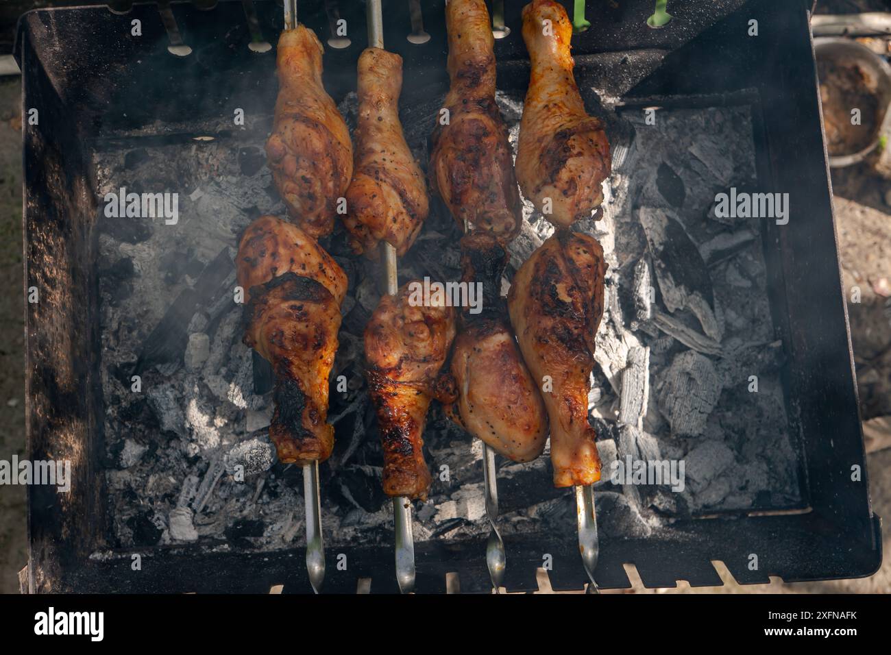 Roasted on grill skewers hi-res stock photography and images - Alamy