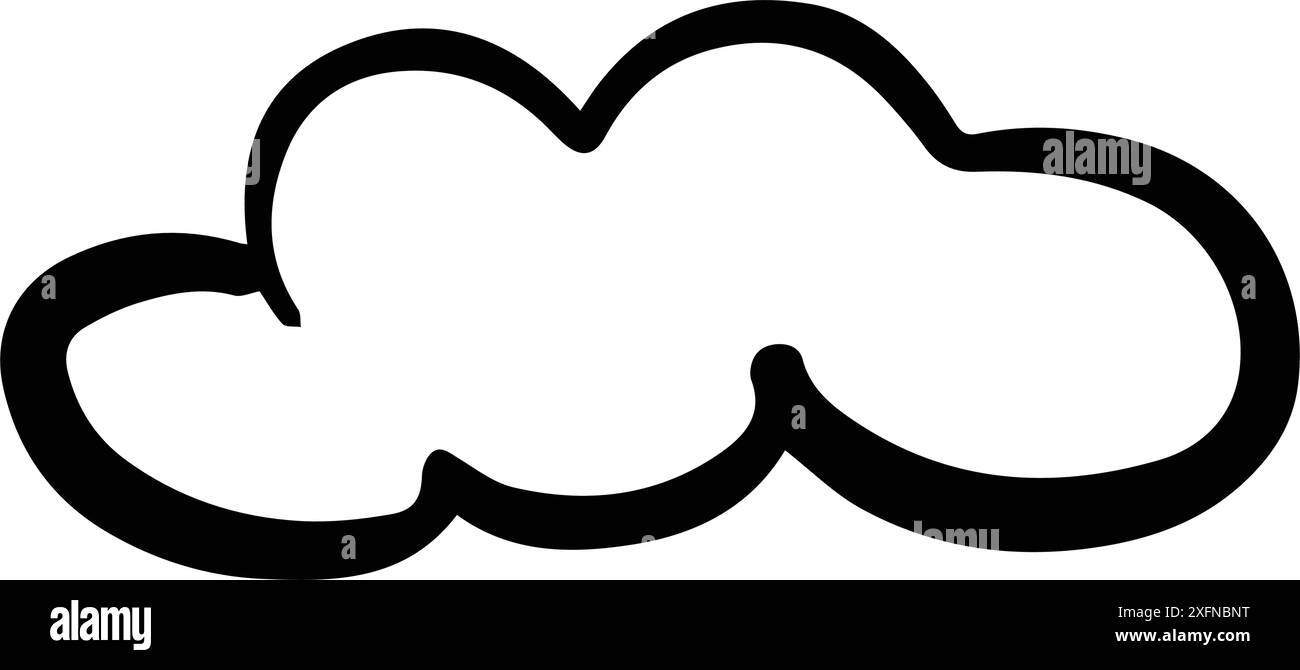 Cloud icon, hand-drawn outline sketch simple doodle outline drawing art ...