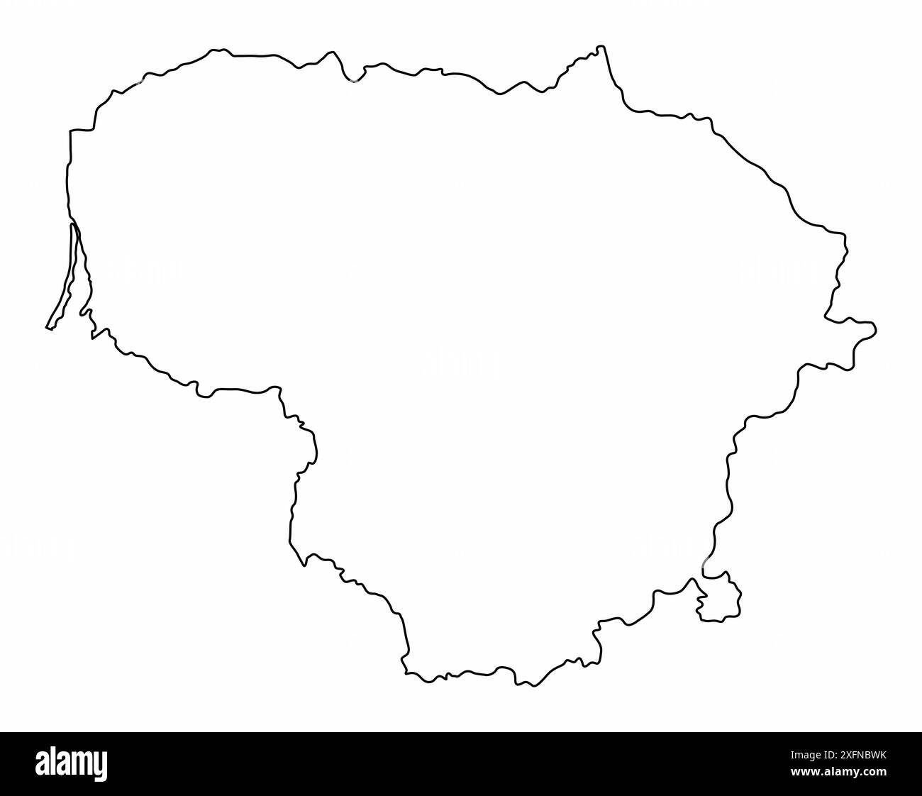 Lithuania outline map isolated on white background Stock Vector Image ...