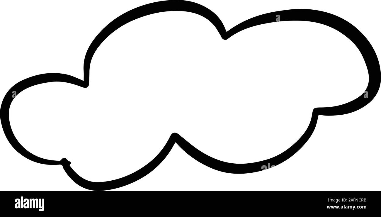 Cloud icon, hand-drawn outline sketch simple doodle outline drawing art ...