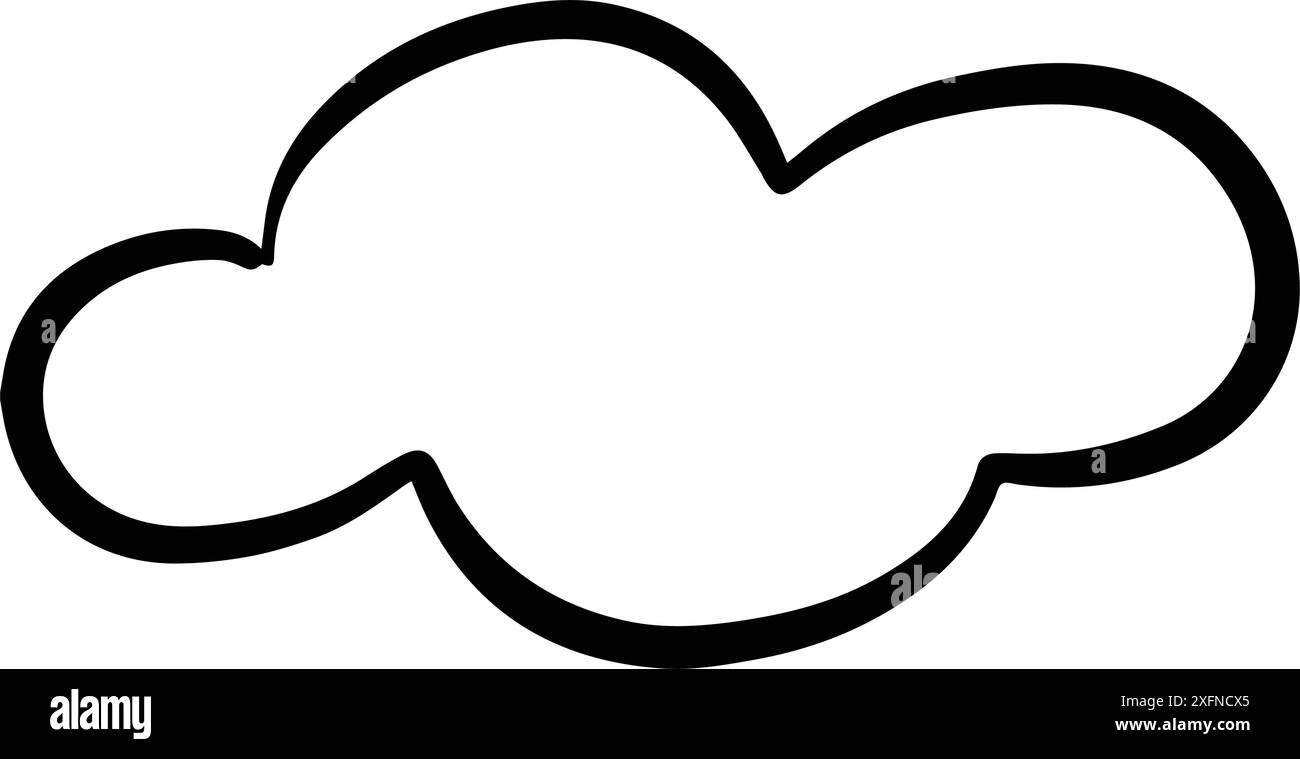 Cloud icon, hand-drawn outline sketch simple doodle outline drawing art ...