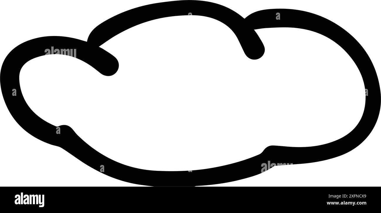 Cloud icon, hand-drawn outline sketch simple doodle outline drawing art ...