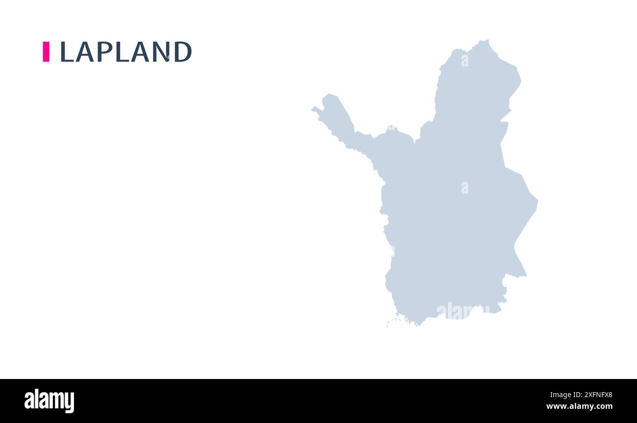 Lapland Map vector1, Finland Map, Region of Finland, with white bg, Finland map with waving flag. Politics, government, people, national day, Stock Vector