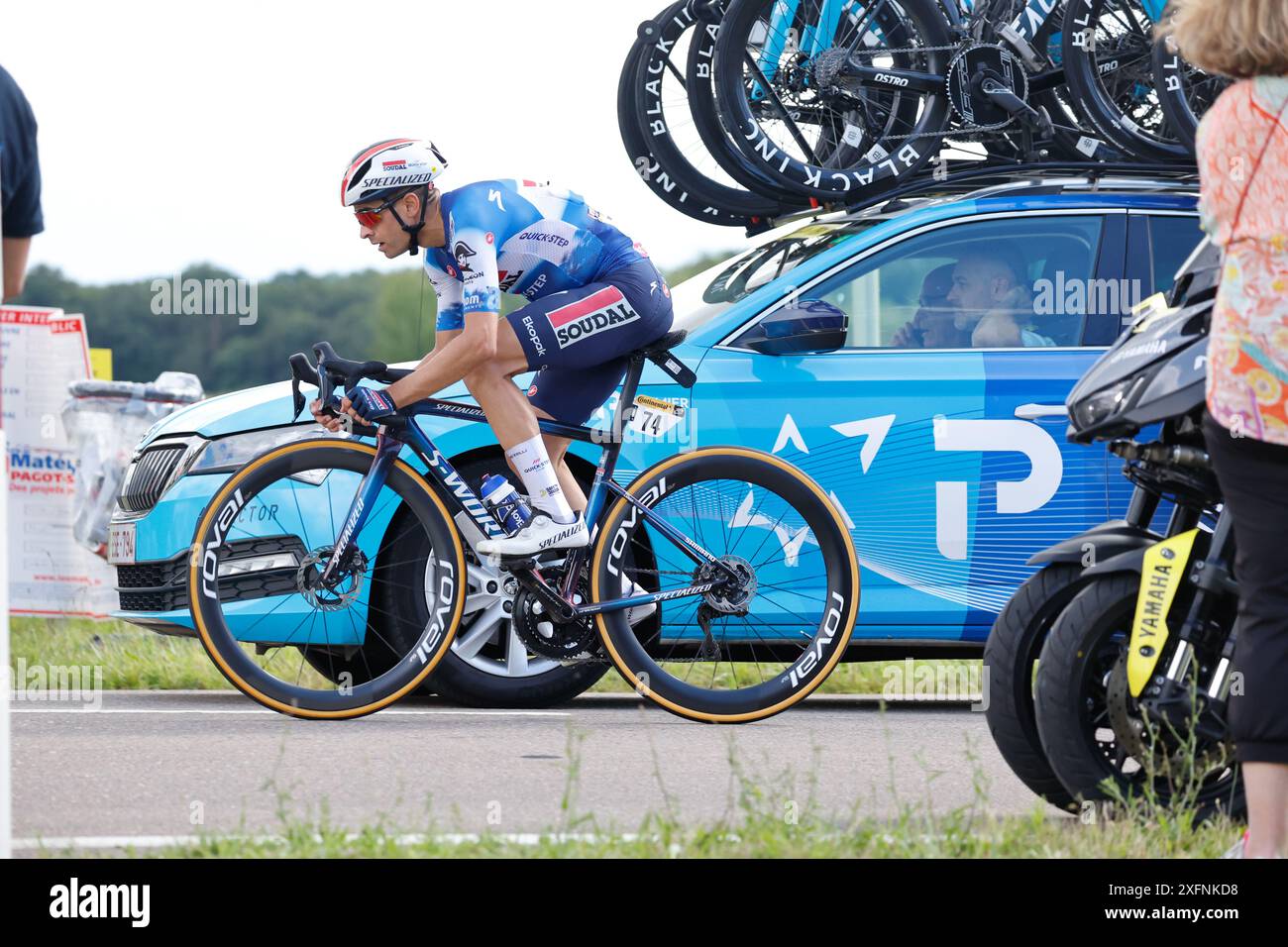 DIJON, FRANCE - JULY 04 :  during stage 6 of the 111th edition of the Tour de France 2024  cycling race, a stage of 163,5 kms with start in Macon and finish in Dijon on July 04, 2024 in Dijon, France,04/07/2024 Mikel Landa for team Soudal Quickstep ( Photo by Jan De Meuleneir/Pool/GodingImages) Stock Photo