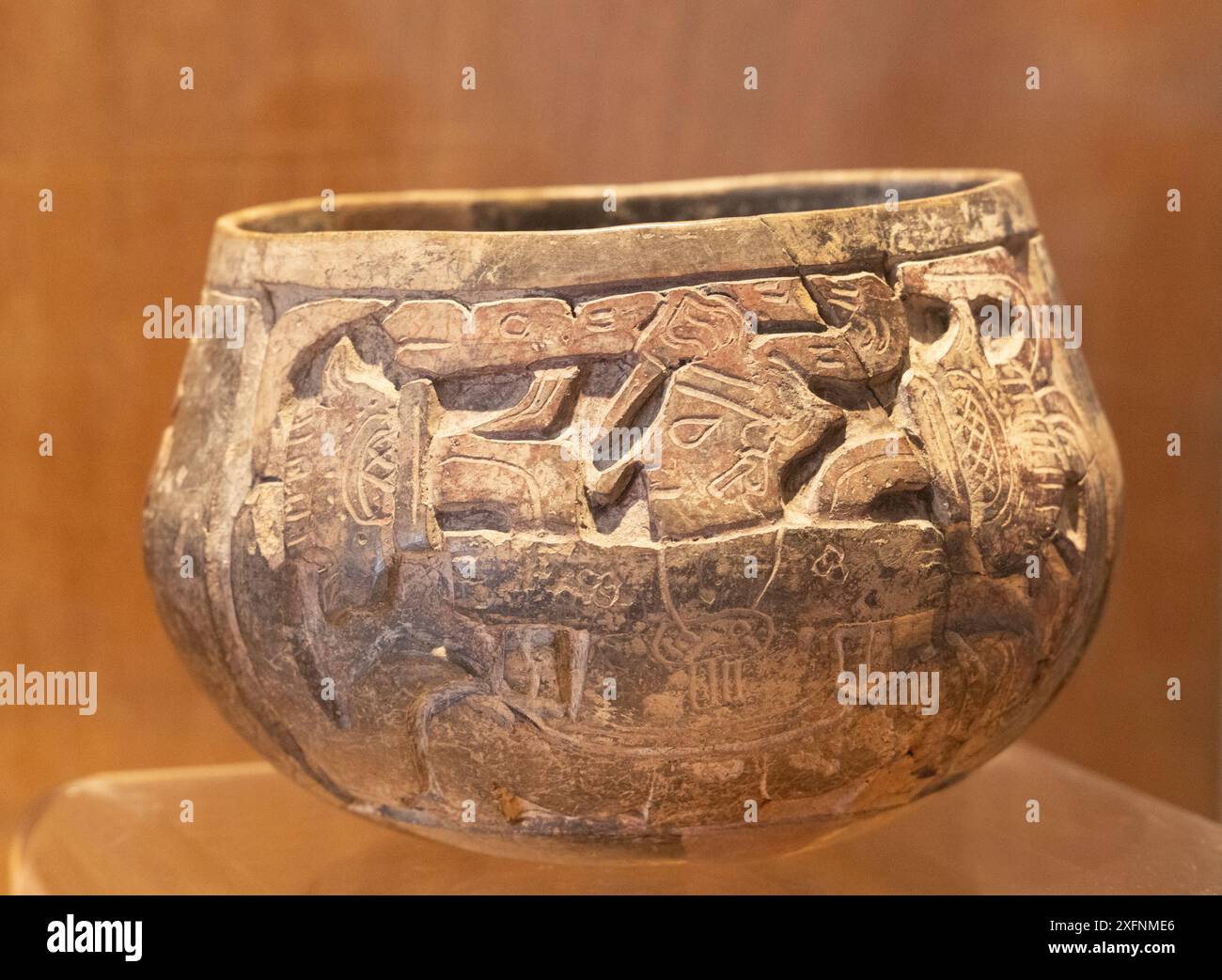 Maya Vase, bowl, or pot; carved mayan pottery and art dating from 600AD