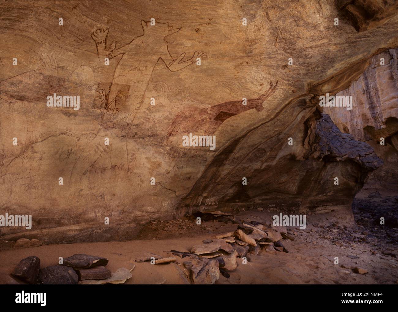 Rock painting of figure, sometimes known as the 'Great God of Sefar ...