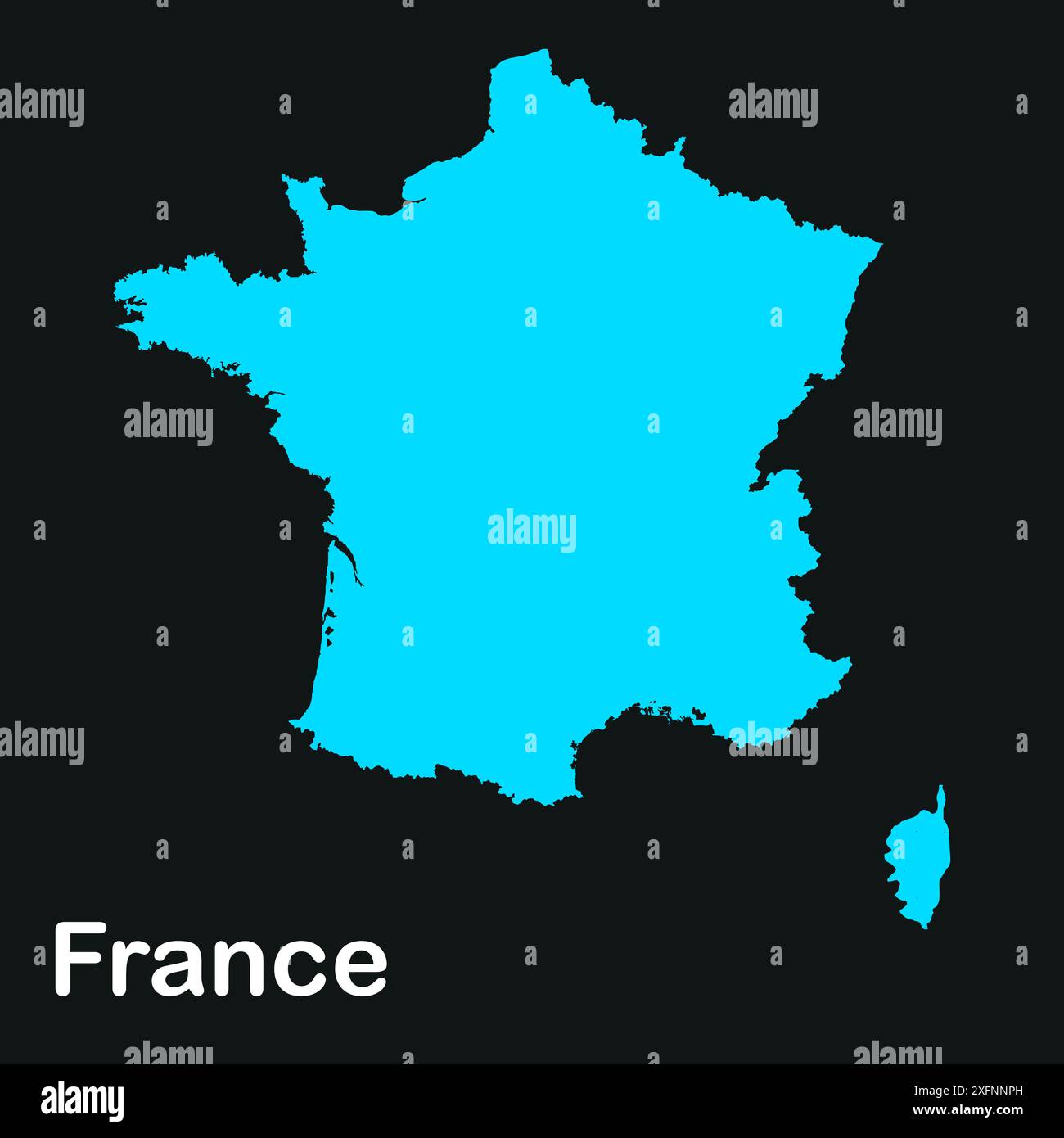 Map of France. France map, Europe Outline map of France, High detailed France map, illustration