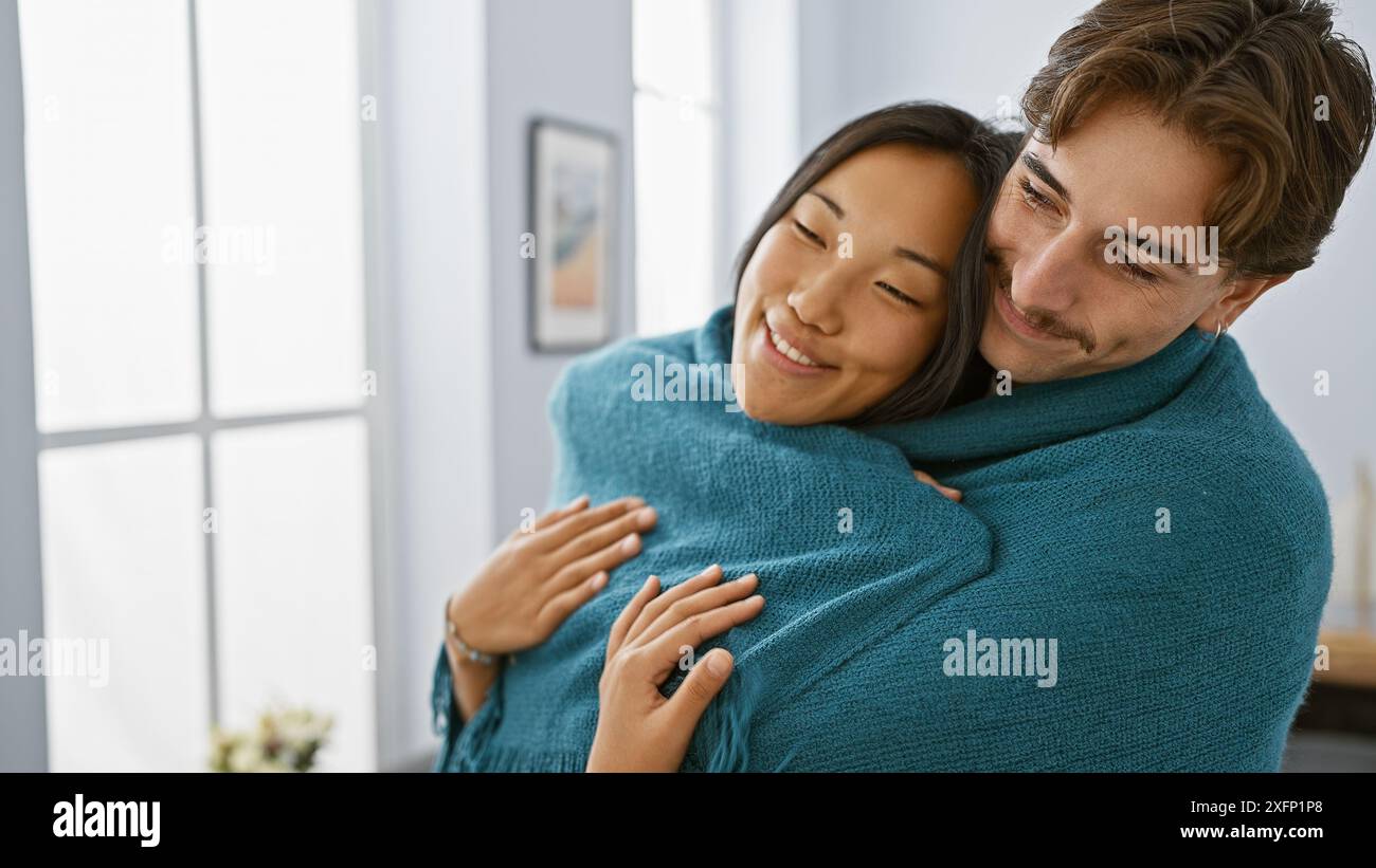 Gentle couple bonding home closeup hi-res stock photography and images ...