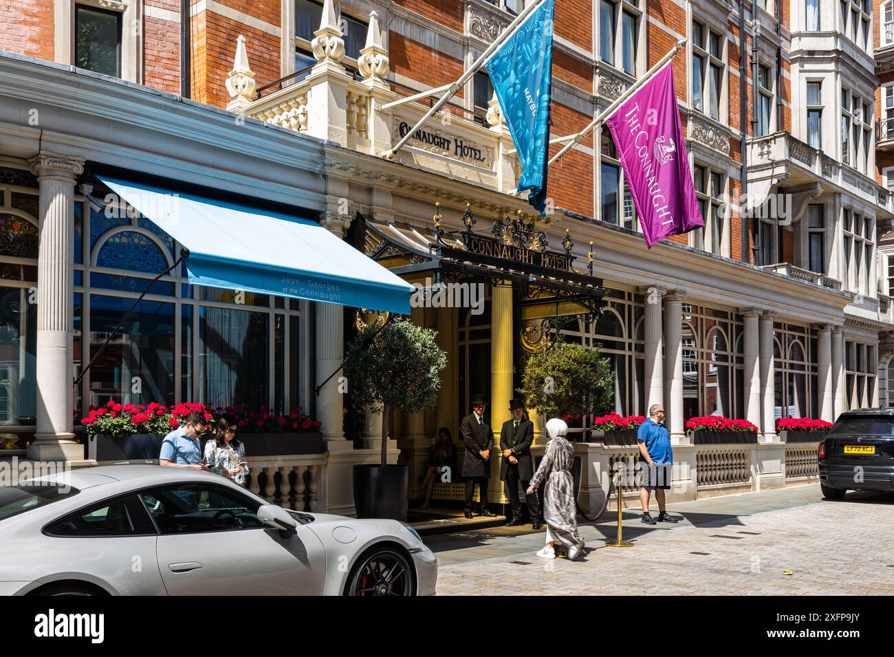 The Connaught Hotel 5-Star Luxury Rooms & Suites, Carlos place & Mount Street Mayfair, London England UK Stock Photo