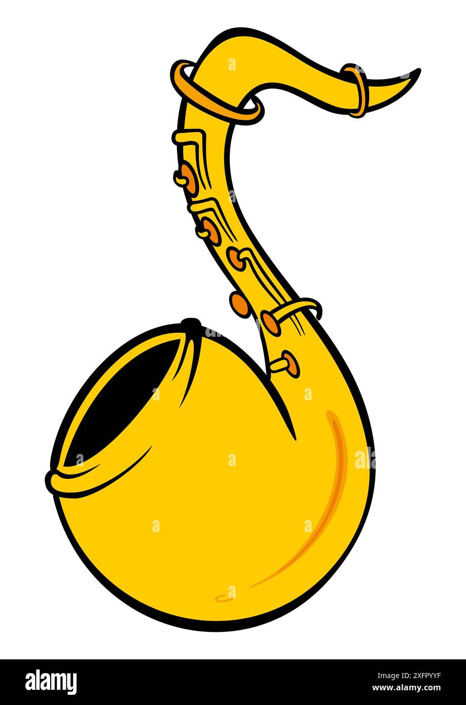 Sax instrument created in cartoon style Stock Photo