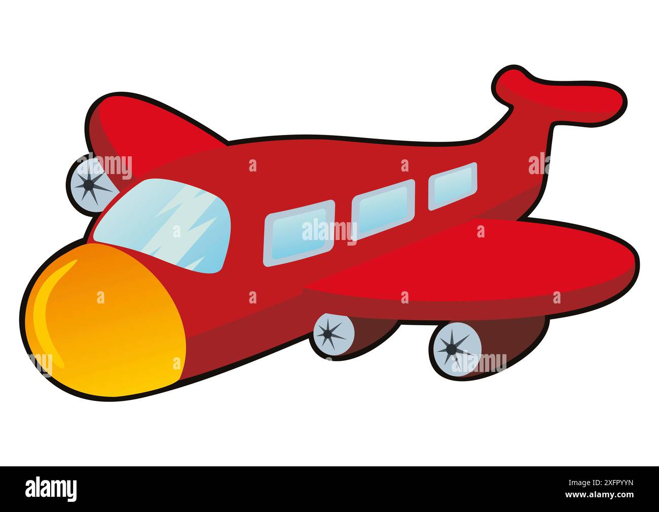 Toy plane drawn in cartoon style Stock Photo