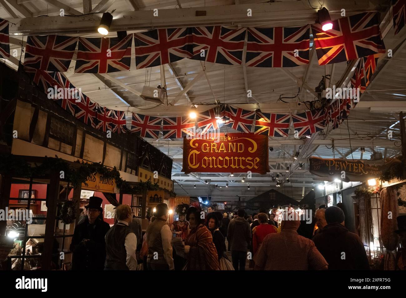 San Francisco, CA, USA. December 16, 2023. Inside the Dickens Fair, Cow Palace, Daly City. The
