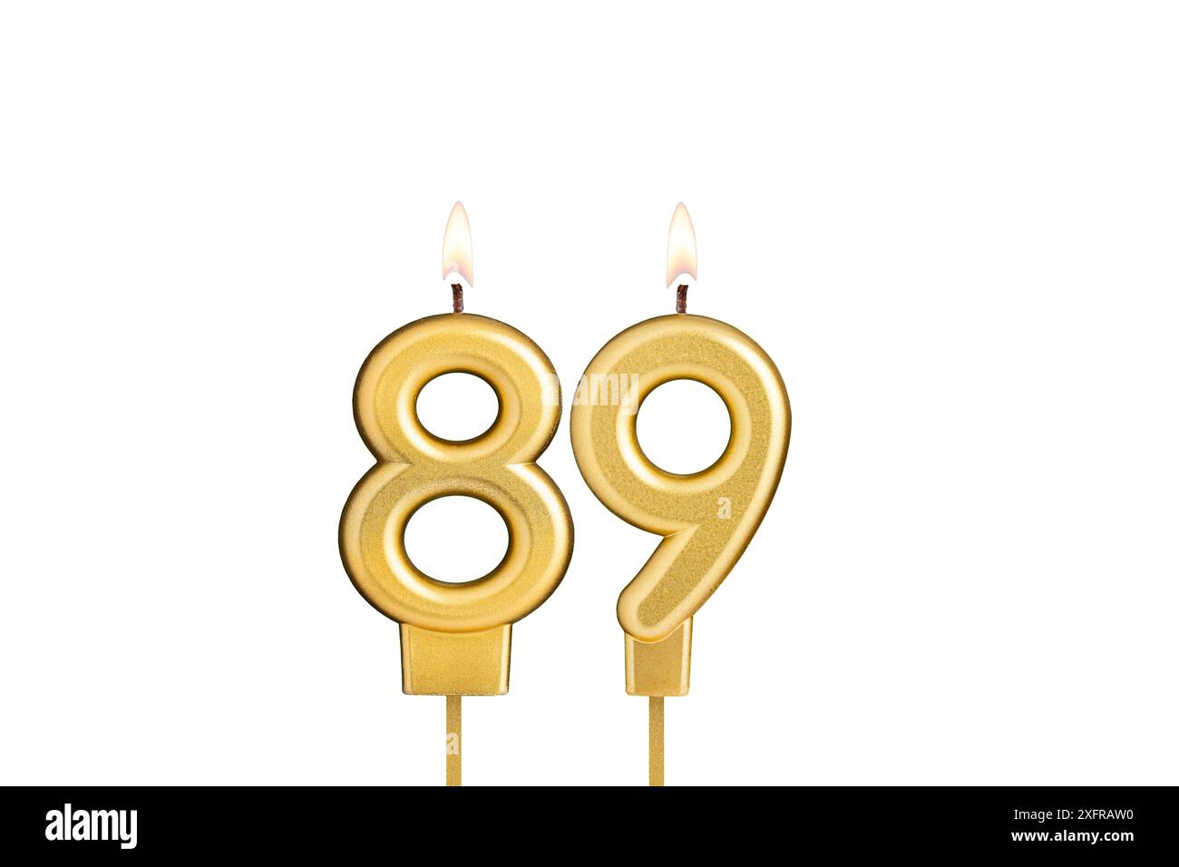 Birthday candle number 89 on white background Stock Photo