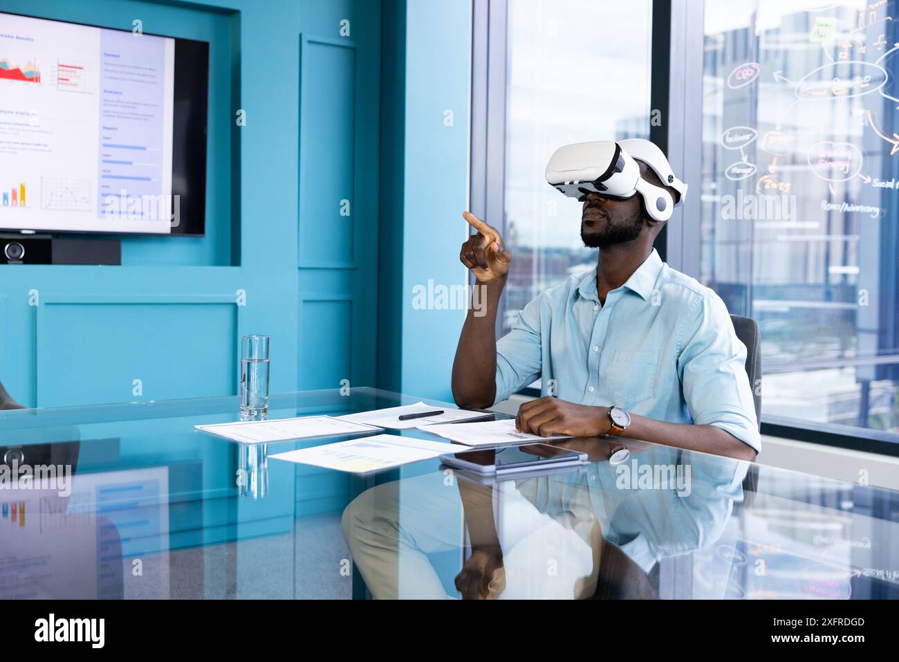 Immersive virtual reality hologram businessman hi-res stock photography ...