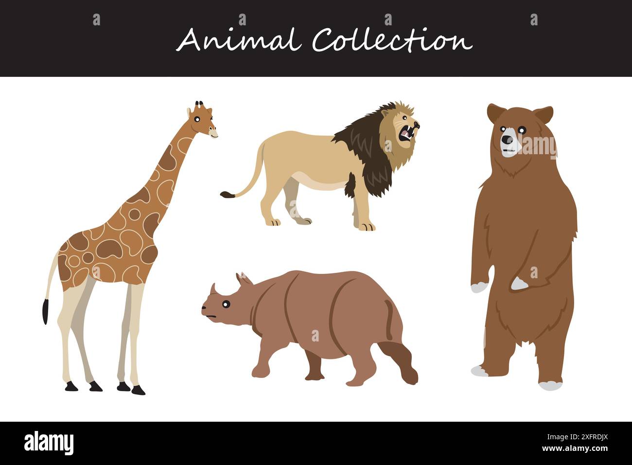 Animals collection. Flat style vector illustration Stock Vector Image ...
