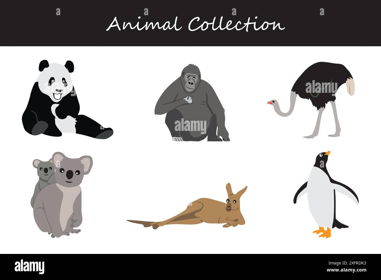 Animals collection. Flat style vector illustration Stock Vector Image ...