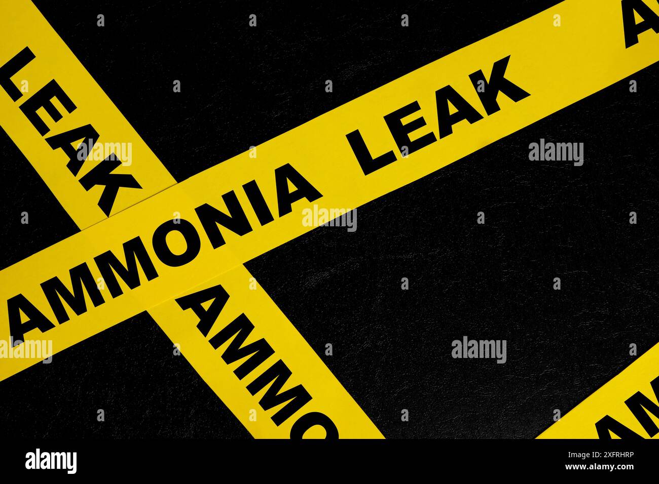 Ammonia gas leak or leakage caution danger and warning concept. Yellow