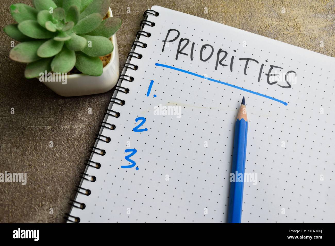 Priorities Written Importance of education hi-res stock photography and images - Alamy