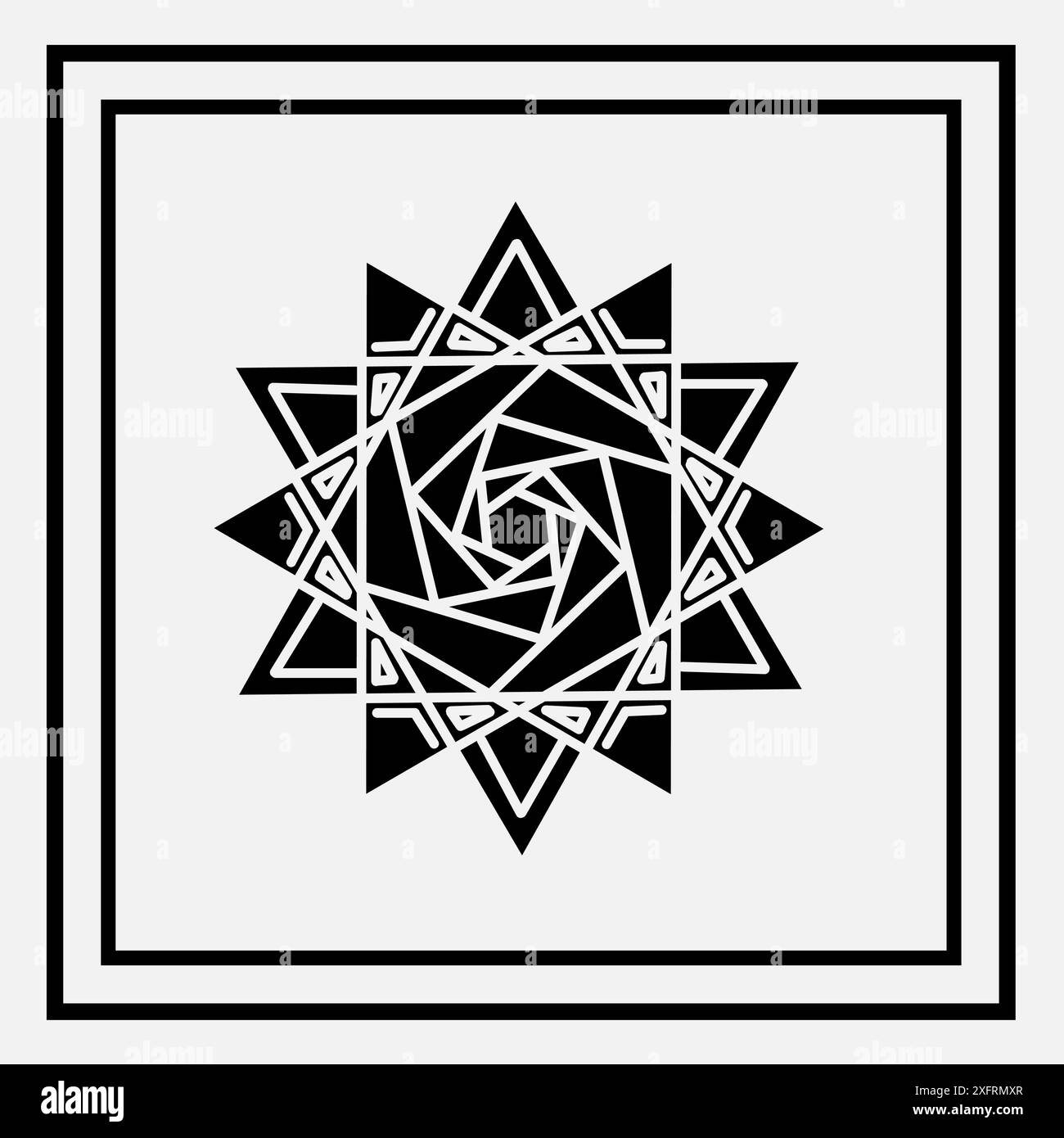 luxury line art mandala flower style design isolated background Stock Vector