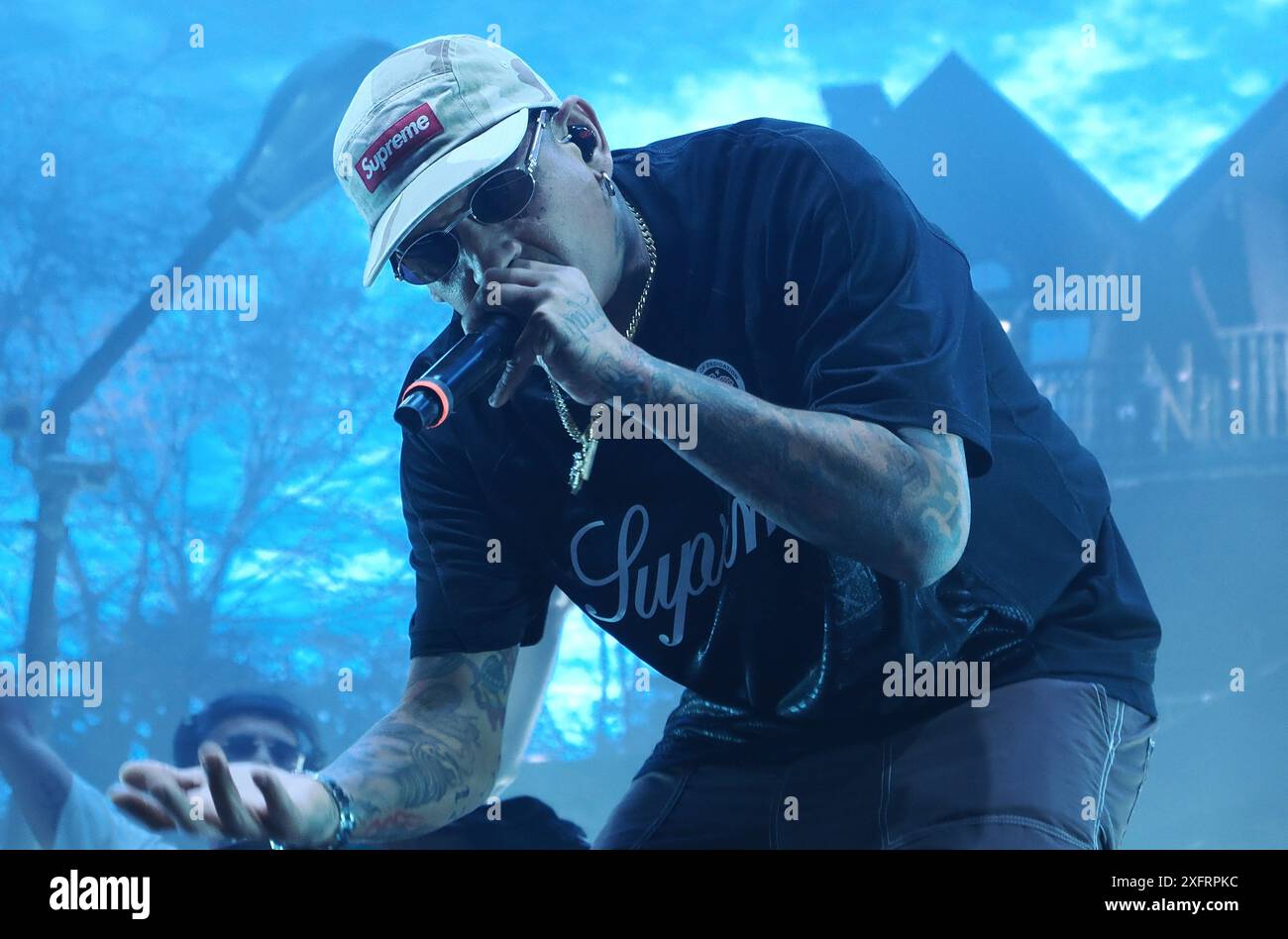 Italians rappers Salmo and Noyz Narcos on stage during the Hellrsaisers ...