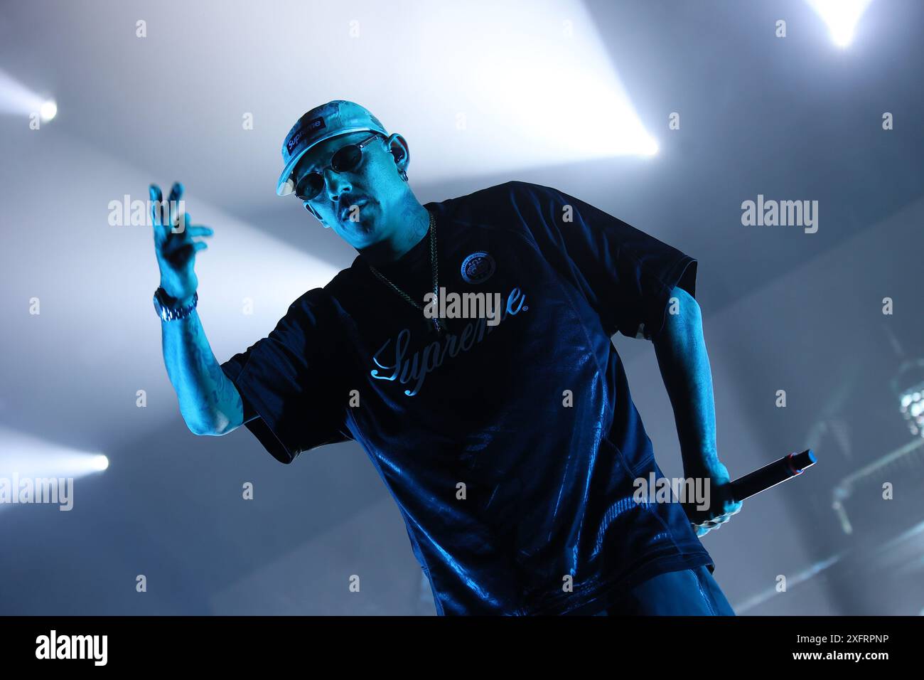 Italians rappers Salmo and Noyz Narcos on stage during the Hellrsaisers ...