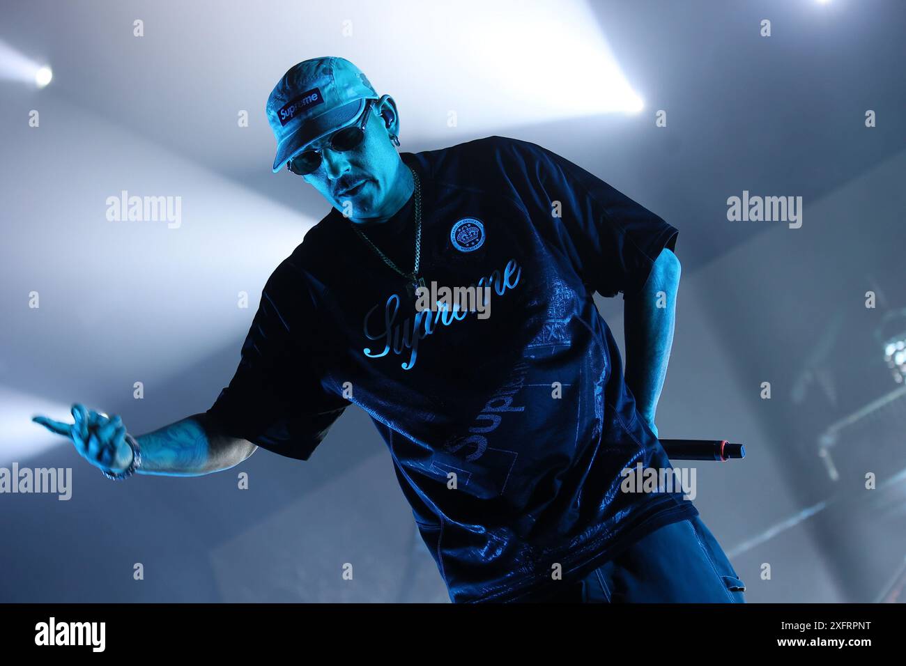 Italians rappers Salmo and Noyz Narcos on stage during the Hellrsaisers ...