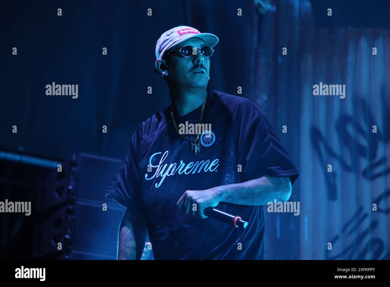 Italians rappers Salmo and Noyz Narcos on stage during the Hellrsaisers ...
