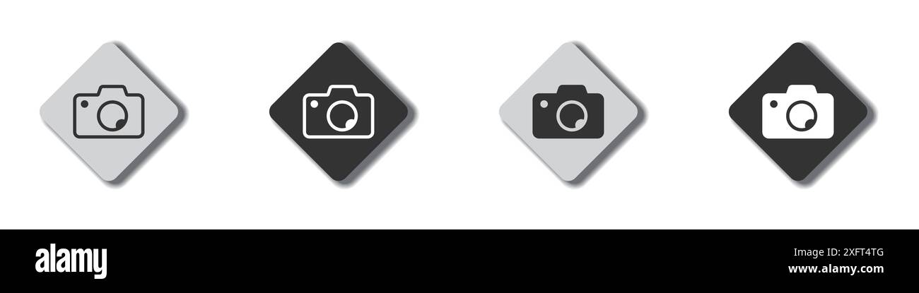 Camera Icons set. Photo camera symbol. Vector illustration Stock Vector