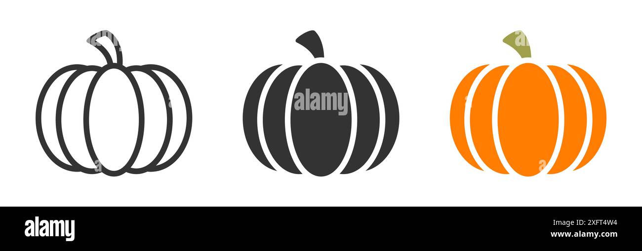 Pumpkin icon isolated on a white background. Vector illustration Stock ...