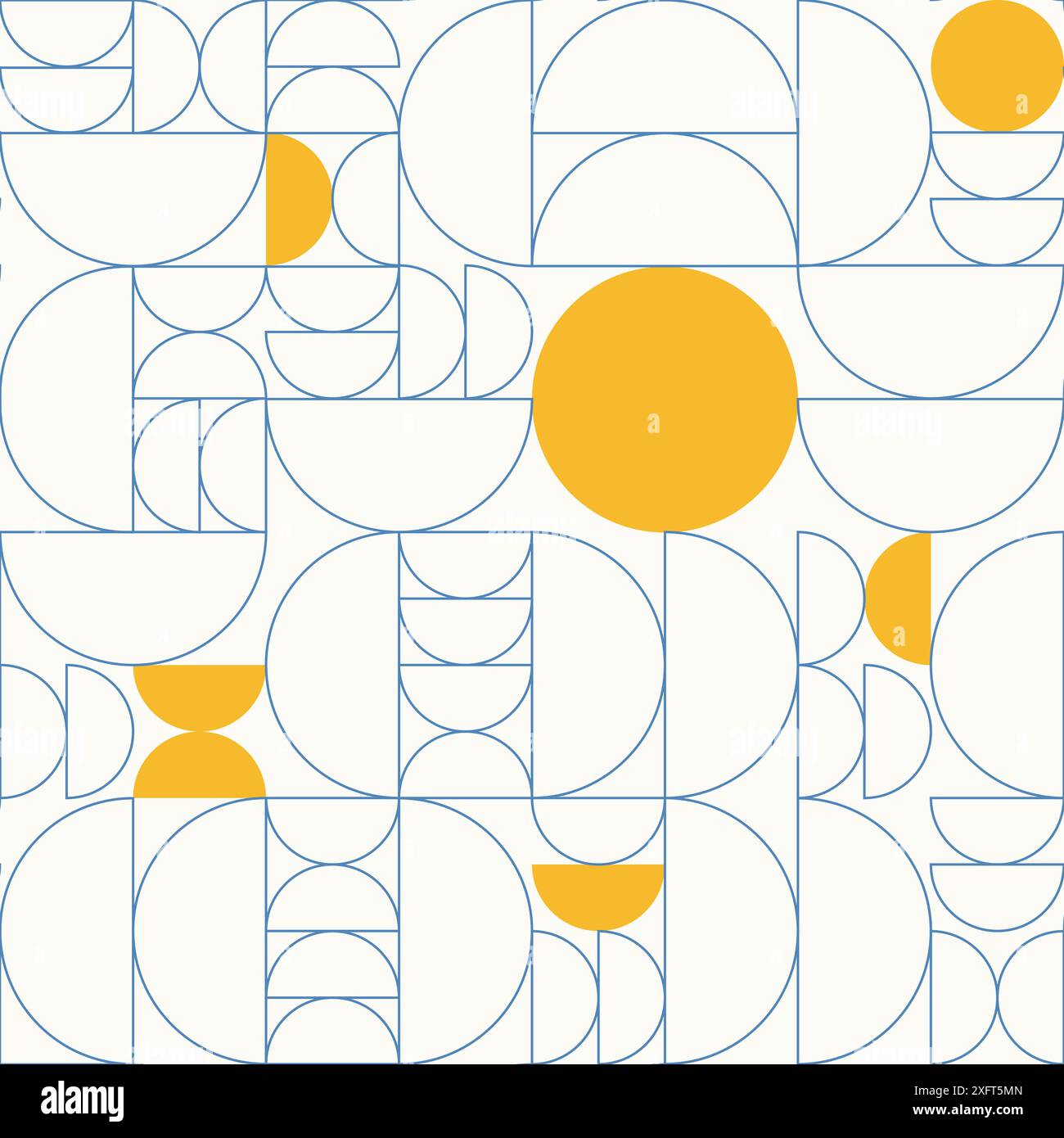 Blue Yellow Line Geometrical Seamless Pattern Stock Vector